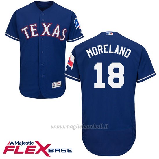 Maglia Baseball Uomo Texas Rangers Mitch Moreland Autentico Collezione Flex Base
